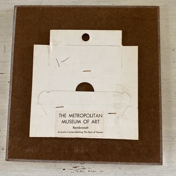 MOMA Vintage Rembrandt Tile Artwork. Aristotle Contemplating the Bust of Homer - Picture 2 of 5